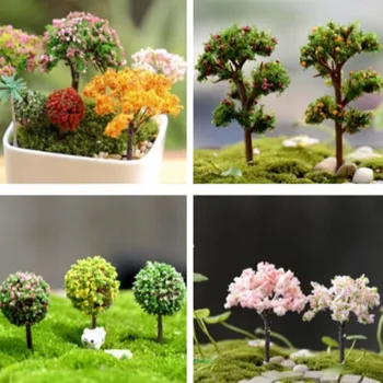 9 Stilių Mini Medžių Fėja Sodo Dekoracijos Miniatiūros Micro Kraštovaizdžio Dervos Amatų Bonsai Sodo Statulėlės Terariumai Priedai