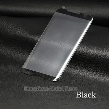 9H Lenktas Grūdintas Stiklas Samsung Galaxy S7 Krašto Juodojo Aukso Ekrano Dangtis Screen Protector Filmas