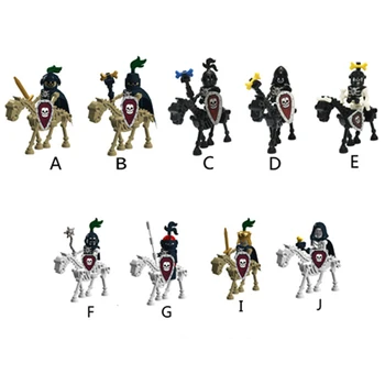 9PCS/Set Ninja Skeletas Blokai Viduramžių Pilis Riteris Warriors 