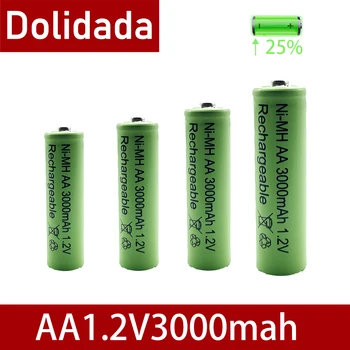 AA, 1.2 V 3000mAh NiMH 1.2 v Įkraunamas Baterijas Žalia baterija Sodo Saulės Šviesos diodų (LED žibintuvėlį, fakelą 7770