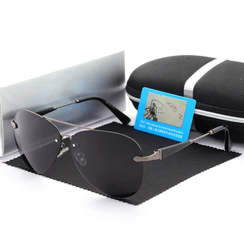 Akiniai nuo saulės Vyrams Poliarizuota Vairavimo UV400 Akiniai Markės Dizaineris Piloto Akiniai Metalo Taškus Retro