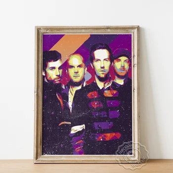 Alternatyvaus Roko Grupė Coldplay Spaudinių Plakatas, Gerbėjų Surinkimas Pop Muzika, Drobė, Tapyba, Hip-Hop Repo Žvaigždė Namų Dekoro Paveiksl 151555
