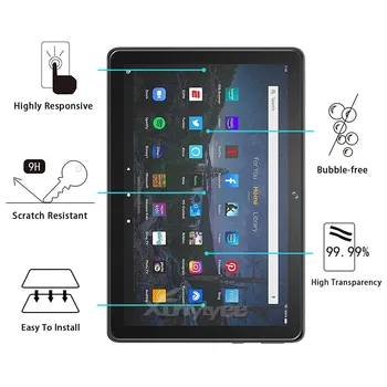 Amazon Fire HD 10 2021 Screen Protector, Tablet Apsauginės Plėvelės Amazon Fire HD 10 Plius 2021 Grūdintas Stiklas