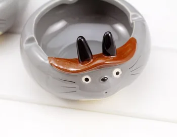 Anime Cartoon Veiksmų Skaičius, Spausdinti Totoro Katė Keramikos Pilka Kūrybos Rūkalių Puikus Peleninę Rūkymo Reikmenys Lėlės Apdailos