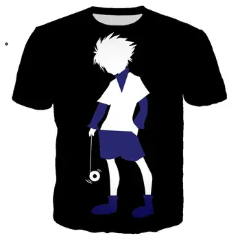 Anime Killua 3D Print T Shirt Vyrai/moterys Hard Rock Streetwear T-shirt HUNTER X HUNTER Hip-Hop Vyras Marškinėlius Drabužius Harajuku Viršūnės 90309