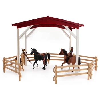 Arklių Pav Nustatyti Modeliavimo Ūkyje Scena Arklių Mesti Modelis Žaislai Vaikams, Žirgų Playset Vyrų Skulptūros Modelį Dovana Vaikams 85988