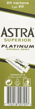 Astra superior double platinum krašto saugių skustuvų peiliukai skutimosi žalia pakuotėje 5 vnt 10 vnt 20 vnt 50 vnt 100 vnt 200 vnt