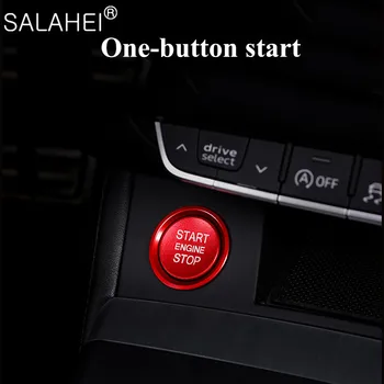 Audi A4L/A6L/Q5/A5/A8L/Q7 Automobilių Variklio Uždegimo Mygtuką Interjero Šviesos perdavimo Vienas pelės mygtuku spustelėkite Pradėti Lipdukai Žiedas Dangtelis Optikos 165862