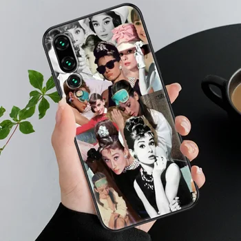 Audrey Hepburn Telefoną atveju Huawei P Mate P10 P20 30 P40 10 20 Smart Z Pro Lite 2019 juodas minkštas viršelis silikoniniu Dėklu mados 31348