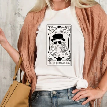 Aukšto Vaidilutė Taro Kortų marškinėliai Atsitiktinis Moterų trumpomis Rankovėmis Tumblr Hipster Ragana Top Marškinėliai 120240