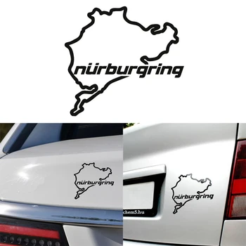 Automobilių Stiliaus Lenktynių Kelių Lenktynių Nurburgring Kūrybinių Mados Universalus Langų Lipdukai, Balta/Juoda