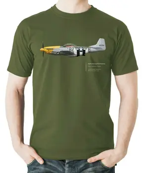 Aviacijos Temomis JAV Oro Pajėgų P-51D Mustang Naikintuvas T-Shirt. Vasaros Medvilnės trumpomis Rankovėmis O-Neck T Shirt Mens Naujas S-3XL