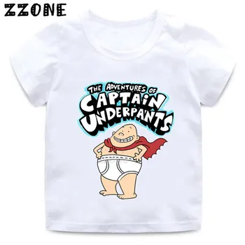 Berniukų ir Mergaičių Kapitonas apatinės Kelnės Animacinių filmų Spausdinti marškinėliai Vaikams Juokinga Drabužius Kūdikiui Vasaros trumpomis Rankovėmis T-shirt,ooo5252 143779