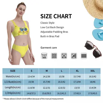 Bikini Sponge0 seksualus 2021 Moterų maudymosi kostiumėlį aukšto Juosmens moterų top karikatūros Moterų Paplūdimio drabužiai