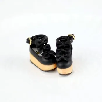BJD doll yra puikus 1/8size stilingas ir universalus, platforminiai batai ir Blythes lankas batai lolita stiliaus aukso raudona ir juoda 39257