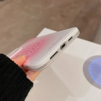 Blizgus Mielas Persikų Pink In Raidžių Silikono Atveju iPhone, 11 12 Pro Max Mini 7 8 Plus X XS Max XR SE 2020 atsparus smūgiams Minkštas Viršelis 160162