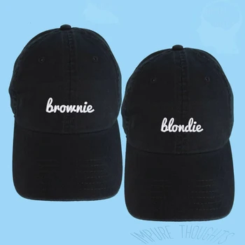 Blondie ir Šokoladinių 2 mada Tėtis Skrybėlės medvilnės reguliuojamas laišką siuvinėjimo hip-hop beisbolo kepuraitę naujas sporto snapback skrybėlės 11864