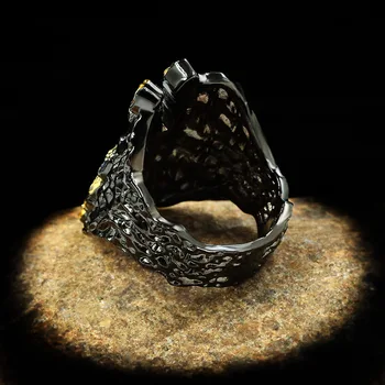 Bohemija Ponios Juodojo Aukso Žiedas Geometrinių Spalvų Emalį Nereguliarus Prabangus Žiedas 925 Sidabro Papuošalai Žiedas Moterims 122112