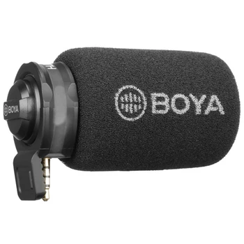 BOYA By-A7H Mic 3,5 Mm Lizdas Telefono Mikrofonas Skaitmeninio Stereo Kondensatoriaus Mobiliojo Telefono Mikrofonas Įrašo Uosto Įrašymo Interviu