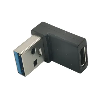 C TIPO MOTERIS USB 3.0 MALE ADAPTER RIHGT KAMPU 90 LAIPSNIŲ ADAPTERIS UP&DOWN-030 47312