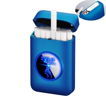 Cigarečių Atveju Dėžutė su USB Elektroninis Žiebtuvėlis Rūkymas Įkrovimo Vandeniui Žiebtuvėliai Dėžės Dalykėlių Vyrų Technologija 30624