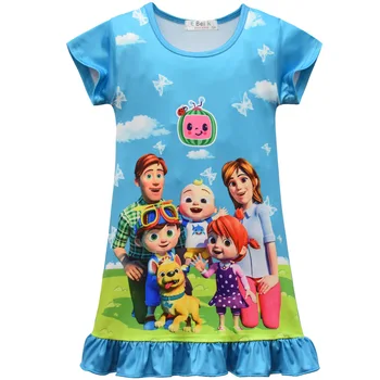 Cocomelon Marškinėliai Vaikams Princesė Vasaros Naktį Suknelė Vaikų Pajama Vaikų Namų Drabužiai, Kūdikių Animacinių Filmų Pižamą Merginos Sleepwear 72678