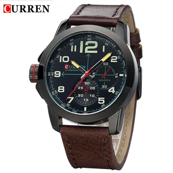 Curren Originali 2018 nauji laikrodžiai vyrams karinės žiūrėti mados verslo žiūrėti žmogus odinis dirželis atsitiktinis Laikrodžius relogio 9668