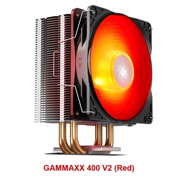 Deepcool GAMMAXX 400 V2 4 CPU Heatpipe Radiatorius 120mm Raudonas LED PWM Tylus Ventiliatorius intel 1155 1150 1366, AMD AM4 AM3 PC cpu radiatoriaus c 121812