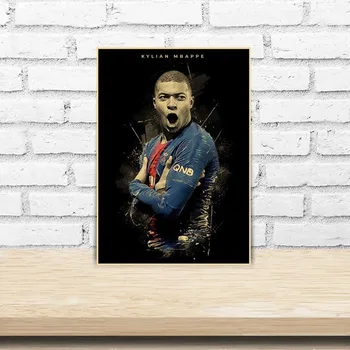 Derliaus Futbolo Sporto Žvaigždės Plakatas Lionelis Messi žvaigždė Cristiano Ronaldo Retro Plakatų ir grafikos Futbolo Žaidėjas Kambario Dekoro Siena Lipdukas 59792