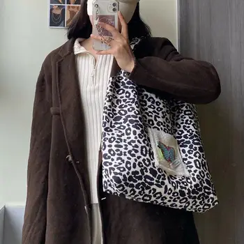 Derliaus Leopard Moterų Shopper Bag Moterų Pečių Liemenė Krepšiai Mados Ponios Didelės Talpos Kelionės Atsitiktinis Nešti Pirkinių Rankinės 137448