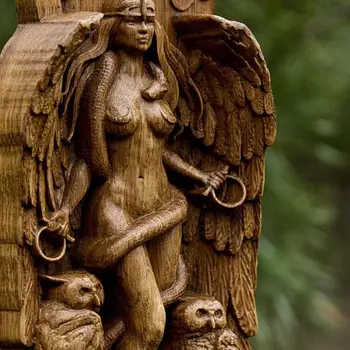 Derva Mystic Deivės Statula Gaia/Hecate/Lilit Deivė Graikų Elementų, Skulptūrų Sode Apdaila 90071