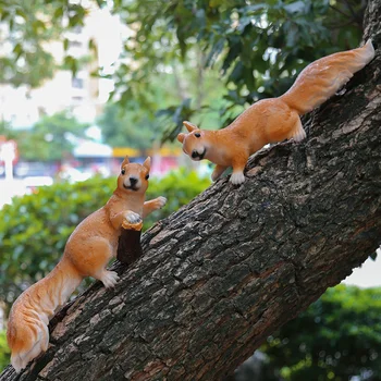 Derva voverė Sodo puošmena Namų lauko priedai Imituojant gyvūnų ornamentais, pasakos sodo miniatiūros WJ724 108045