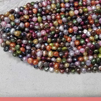 Didmeninė 20 stygos, grynuolis, gėlo vandens dirbtiniu būdu išaugintų perlų baroko karoliukai kelių spalvų 81366
