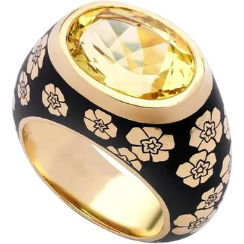 Didmeninė 2021 Madinga Paprastas Visą Ratą Sun Flower Emalio Aukso Moterų Žiedas Kubinis Cirkonis Žiedai, Moterų Papuošalai, Aksesuarai