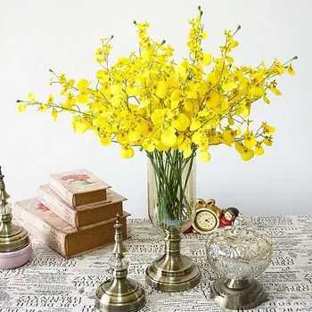 Dinaminis Povas Šokių Orchidėja ilgai filialas šilko Dirbtinės Gėlės Vestuvių Fotografija Namų stalo Dekoro balta geltona flores 101631