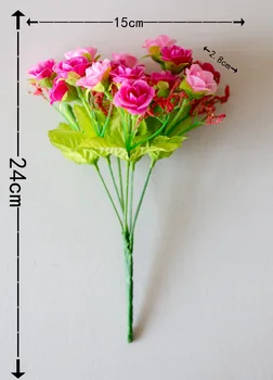 Dirbtinių Rožių Žiedai 10 galvų imulation Rose Vestuvių Puokštės Netikrą Gėlių, Rožių, Gėlių Šilko Gėlių Ranka Sąlygotosios Rožinė Puokštė 37117