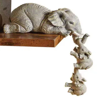 Dramblys Dervos Apdailos Saldus Statulėlės Namuose Gyvūnų Ornamentu Darbalaukio Dekoro Rankų Darbo Amatų Skulptūrų Sode Dekoras 1743