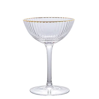 Dryžuotas Ledų Taurės Stiklo Kūrybos Goblet Vyno Taure Puodelis Baras Įrankiai Interneto Populiarus Kokteilis Virtuvė 