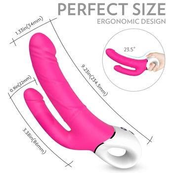 Dvigubo įsiskverbimo, dvigubo šoko ir multi-taško stimuliavimas, netikras penis G-spot klitorio massager suaugusiųjų masturbacija silikoninis žaislas