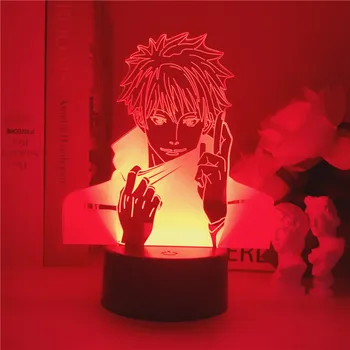 Džiudžiutsu Kaisen 3D Iliuzija LED Nakties Šviesos Manga Anime Gojo Satoru Gerbėjai Vaikų Kūrybos Dovanos Stalas Stalo Lempa RGB Blykstės Režimas Spalva 114741