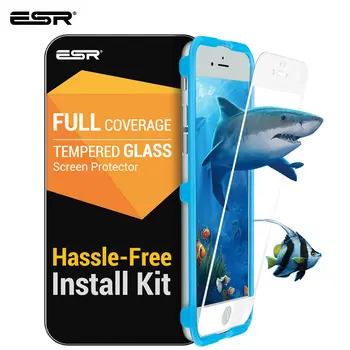 ESR Screen Protector, iPhone 8 7 Plius Minkštas Kraštas Padengti Filmas HD Anti Blue-Ray Grūdintas Stiklas iPhone 8 7 Ekrano Flim Stiklo