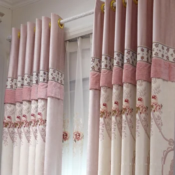Europos stiliaus prancūzijos langą miegamasis šeniliniai žakardiniai užuolaidų rožinė mergaitė kambarys šiltas mados naujo stiliaus 180544