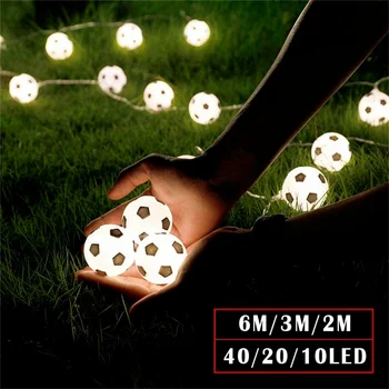 Futbolo Šiltai Balta Pasakų Žibintai 40 LED Futbolo 6 M, String Žibintai Plastikiniai Namų Vaikų Šalis Dekoro Girliandas Deco 5647