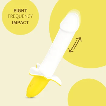 Galingas Bananų Vibratorius Impulsas Ištraukiama Dildo Makšties Klitorio Stimuliatorius Moterų Masturbacija Įrankis Mielas Moteris Sekso Produktas 87796