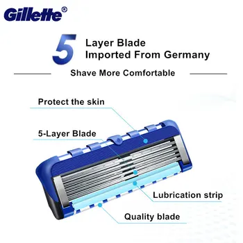Gillette Fusion PROGLIDE Skustuvas Profesinės Vyrų Plaukai Veido Skutimosi Pakaitinės Kasetės Vokietija Importavo 5 sluoksnių Skustuvo Ašmenimis