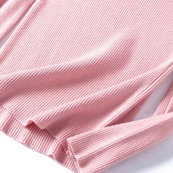 Golfo džemperis moterims, nauja, ilgomis rankovėmis slim slim vientisos spalvos mažų šviežių trikotažas moterims MN021 134078