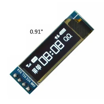 IC I2C 0.91 128x32 Mėlyna OLED LCD Modulis 3.3 v 5v PIC Kabelis OLED SSD1306 Colių Ardunio Perduoda Duomenis 0.91 D7E7 13263