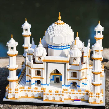 Idėjų Kūrėjas Ekspertų BALODY Taj Mahal 16067 4530PCS Ss Modulinių Plytų Pasaulyje Garsaus Architektūros Modelis Mini Buliding Blokai Žaislai 61208