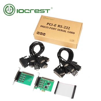 IOCREST PCI Express 16 Uostų Serial Rs232 Pcie Valdiklio plokštė su Ventiliatoriumi Out Kabelis XR17V358 189066