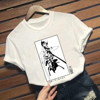 Išpuolis Titan T-shirt Moterims, Mielas Anime Mikasa Akermano T Shirt Grafikos Marškinėlius Hip-Hop Top Tees Vyras 30230